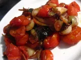 Recette Compotée minute tomates cerises et oignons blancs